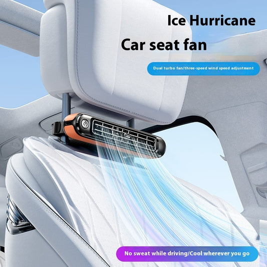 Car Turbine USB Fan - Ultra Quiet, No-Blade Rear Seat Cooling with 3 Speeds